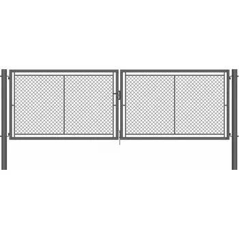 brána Brána zahradní dvoukřídlá antracit, výška 175 x 500 cm, FAB, s výplní klasického pletiva