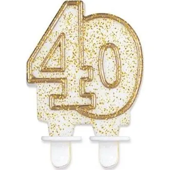 Dortová svíčka MZ Svíčka dortová číslo 40 - zlatá
