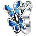 Bamoer stříbrný přívěsek Létající motýli