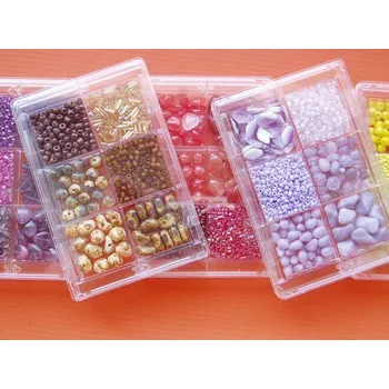 Dětské navlékací korálky Korálky skleněné sada 80g (5ks/bal.)