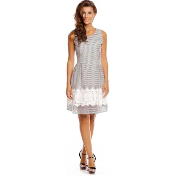 Dámské šaty Luzabelle Letní šaty se spodničkou krátké bílé/černé L/XL