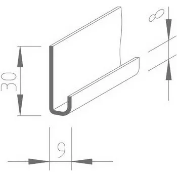 Obklad Zakládací profil vinyPlus 6/30 mm hliníkový Zakládací profil vinyPlus 6/30 mm hliníkový délka 2500 mm