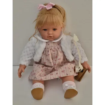 Panenka Susi - holčička v bílém kabátku od firmy Lamagik ze Španělska (Španělská panenka Susi - 47 cm)