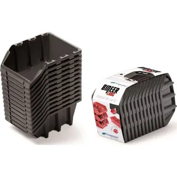 Úložný box Sada úložných boxů 12 ks BENER 19 x 7,7 x 12 cm černá