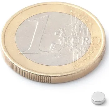 Dekorativní magnet SOLLAU Neodymový magnet válec D 3x1 mm, Neodym, N42, poniklovaný