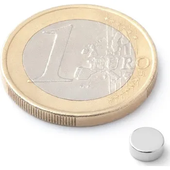 Dekorativní magnet SOLLAU Neodymový magnet válec D 5x2 mm, Neodym, N42, poniklovaný