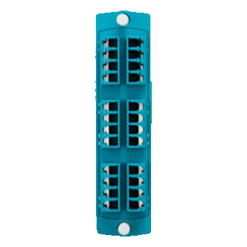 Racková skříň 5F100-4QL Adaptér pro systém SDX 6x quad LC spojka zirconia ceramic, MM OM3/OM4, modrý (aqua)