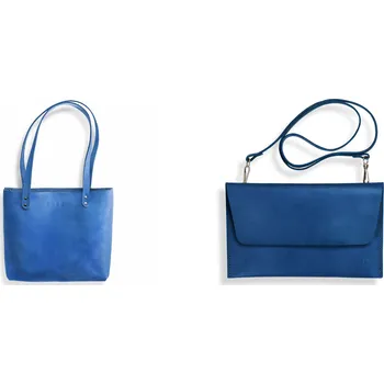 Kabelka Eggo akční set kožená kabelka a psaníčko Modrá