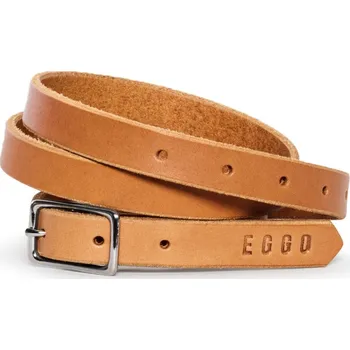 Opasek Eggo Czaplicka úzký kožený pásek Červená