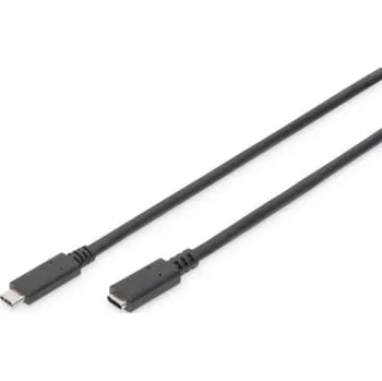 Prodlužovací kabel Digitus Prodlužovací kabel USB typu C, typ C samec/ samice , 0,7 m, Gen2, 5A, 10 GB, verze 3.1, CE, bl AK-300210-007-S