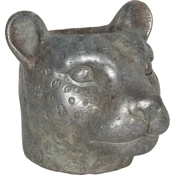 Květináč Clayre And Eef Kameninový květináč ve tvaru hlavy pantera 14cm
