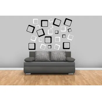 Samolepící dekorace Nabytekmorava Samolepka na zeď ČTVEREC velký Barva: černá/bílá