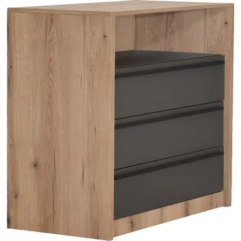 Komoda Komoda 3F dub artisan/šedá KALIOPE