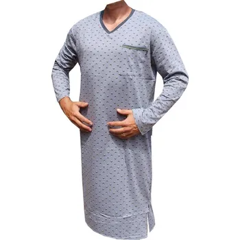 Pánská noční košile xcena Noční košile pánské s dlouhým rukávem světlá Velikost: XXXXXL