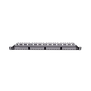 Patch panel AC6PNLC240K2M Patch panel neosazený 1RU, pro 4 x kazety AC6CPF060K s 6 porty Cat6A STP, černý