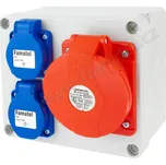 FAM Zás. krabice 3070 IP54 2x230V s ochr. kolíkem, 1x400V/32A/5, 170x140x90mm, hladké boky