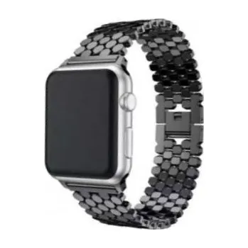 Řemínek na hodinky Řemínek z nerezové oceli s texturou plástve pro Apple Watch Ultra 49mm / 46mm / 45mm / 44mm / 42mm - černý