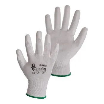 Pracovní rukavice Povrstvené rukavice BRITA, bílé, vel. 09