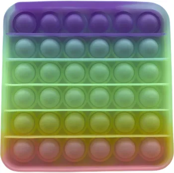 POP IT Pop It antistresová hračka Čtverec neonový duhový