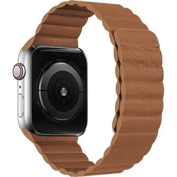 Řemínek na hodinky Kožený magnetický řemínek pro Apple Watch 42mm / 41mm / 40mm / 38mm - hnědý