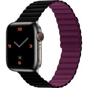 Řemínek na hodinky Silikonový magnetický řemínek pro Apple Watch Ultra 49mm / 46mm / 45mm / 44mm / 42mm - černovínový
