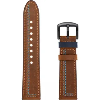 Ostatní příslušenství k chytrým hodinkám eses Kožený řemínek - Hnědý s modrým vzorem, 22 mm
