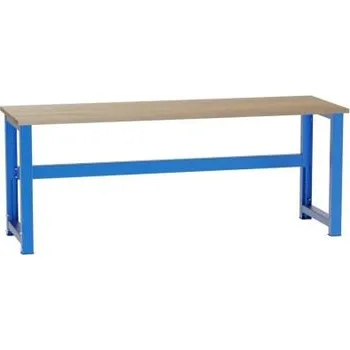 Dílenský stůl Dílenský stůl, výškově přestavitelný, d x h x v: 2100x700x827-1027 mm, barva modrá RAL5012