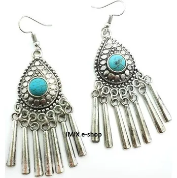 Náušnice Etno zdobené náušnice ORIENT č.43 - Stříbrná