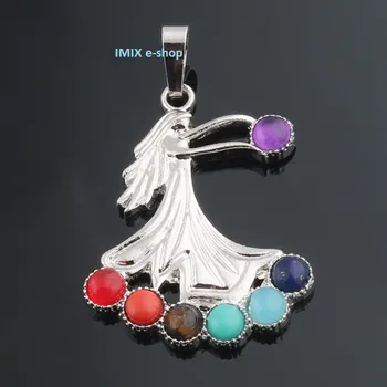 Přívěsek Čakrový přívěšek andělský dívka s broušenými kameny