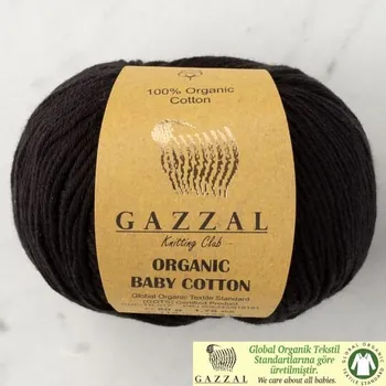 Příze Příze Organic Baby Cotton 430 černá Gazzal