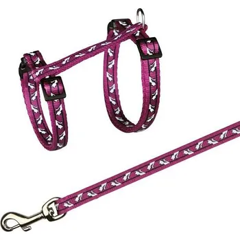 Postroj s vodítkem pro kočku - motiv 27-46cm/10mm 1,20m