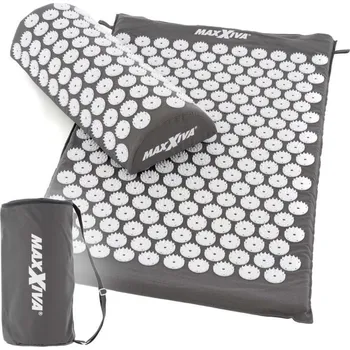 Masážní přístroj Masážní akupresurní podložka s polštářkem a přenosnou taškou, 75x42 cm, šedá