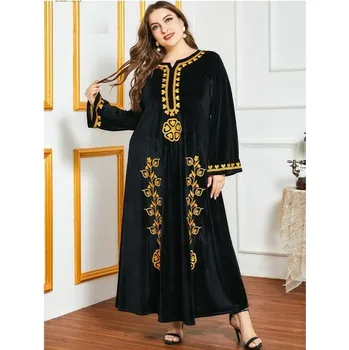 Dámské šaty Orientální dlouhé šaty Abaya DUBAJ černé - XXXL