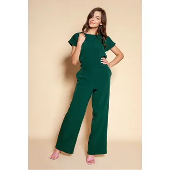 Dámský overall Elegantní overal s odhalenou zadní částí KB121 Barva: Zelená, Velikost: M