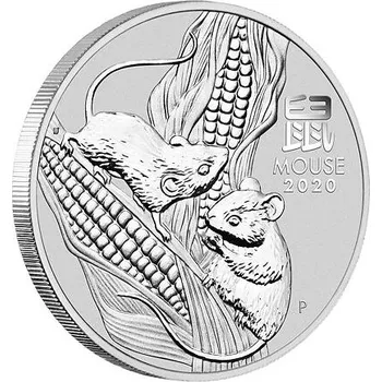Lunární série III. - stříbrná mince Year of the Mouse (Rok krysy) 1/2 Oz 2020