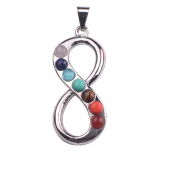 Přívěsek Čakrový přívěšek symbol Nekonečna s broušenými kameny