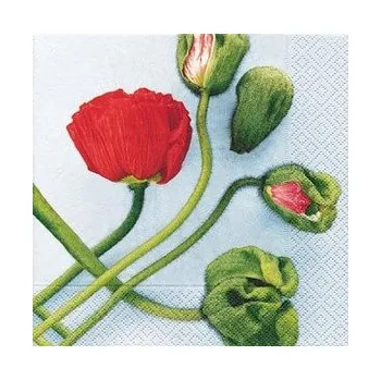 Papírový ubrousek Dezertní třívrstvé ubrousky Pavot d´orient - Vlčí mák 20 ks - 33*33 cm