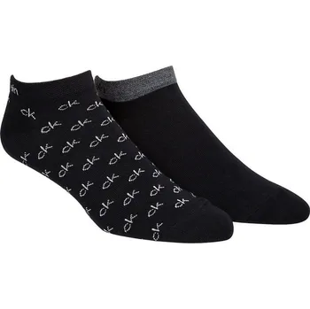 Pánské ponožky CALVIN KLEIN Logo 2-Pack ponožky 39-42 EU Černá