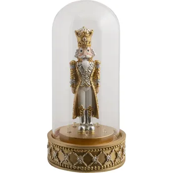 Vánoce LED skleněný dekorativní poklop s Louskáčkem - Ø 12*24 cm