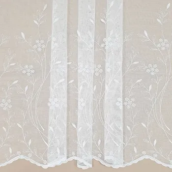 Záclona Záclona bílá s květinovou výšivkou v.290cm