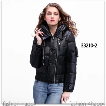 Dámský kabát Dayu dámská bunda s kapucí 33211-2 černá (XS)