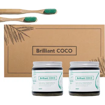 zubní pasta Recenze Brilliant COCO Zero Waste Mint sada 2 x 120 ml + kartáček 2 ks