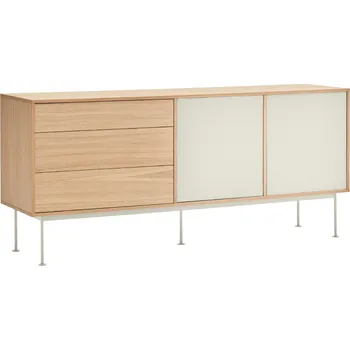Komoda Krémově bílá dubová komoda Teulat Yoko 180 x 45 cm