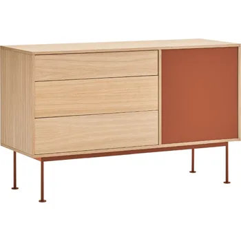 Komoda Cihlově červená dubová komoda Teulat Yoko 128 x 45 cm