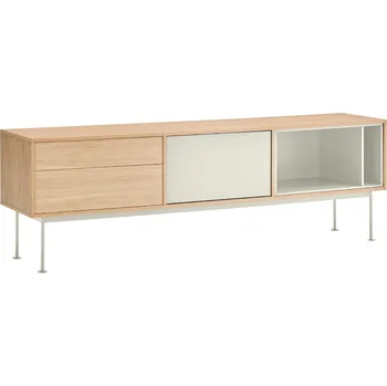 Televizní stolek Krémově bílý dubový TV stolek Teulat Yoko 180 x 40 cm