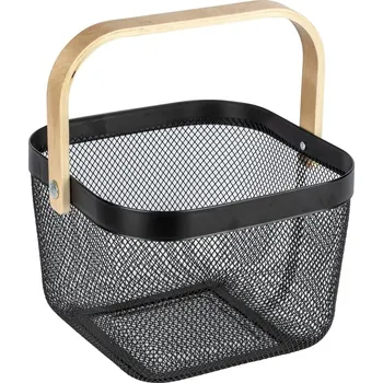 Černý organizér do koupelny s bambusovým držadlem Wenko Bambusa ID_1394495