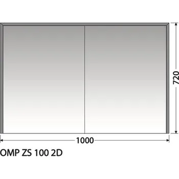 Koupelnový nábytek Zrcadlová skříňka bez osvětlení Intedoor OMP ZS 100