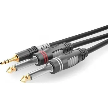 Audio kabel Sommer Cable HBA-3S62-0150 jack audio kabel [1x jack zástrčka 3,5 mm - 2x jack zástrčka 6,3 mm (mono)] 1.50 m černá