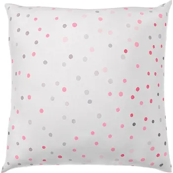 Bytový textil Povlak na polštář hladká bavlna DELUX DUO šedé puntík - 50x50cm