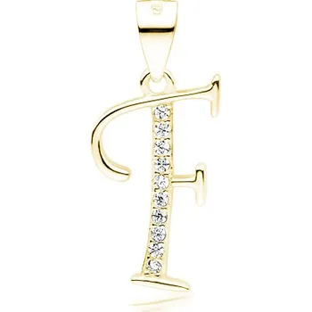 Přívěsek Olivie PÍSMENO F stříbrný přívěsek GOLD 5310 Ag 925; ≤0,7 g.